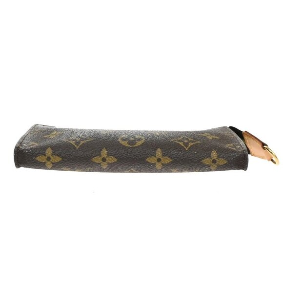LOUIS VUITTON Logo BUCKET PM Pouch Bag Monogram Leather Brown France - Picture 5 of 13